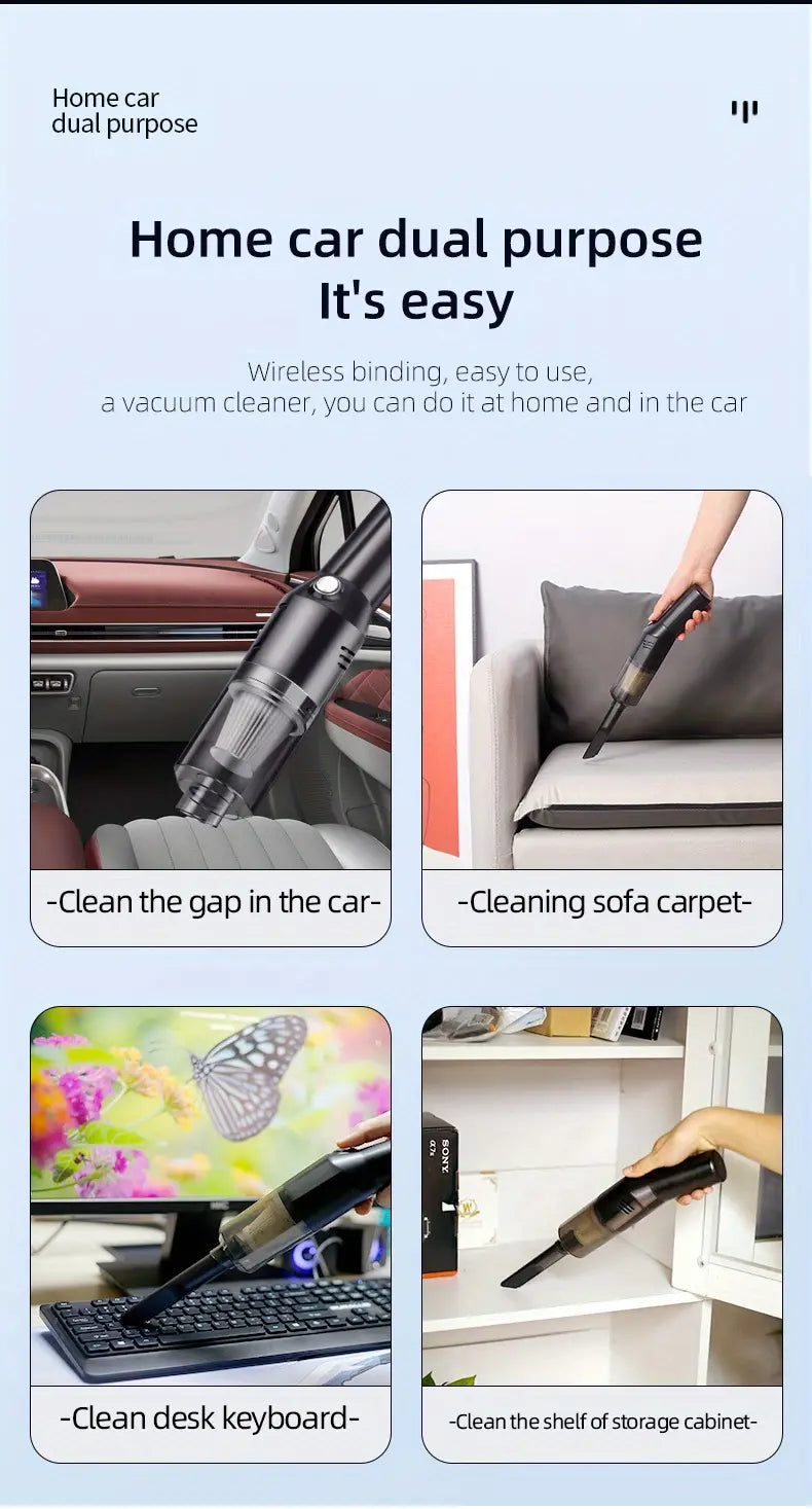 Wireless Car Vacuum Cleaner with Powerful Suction