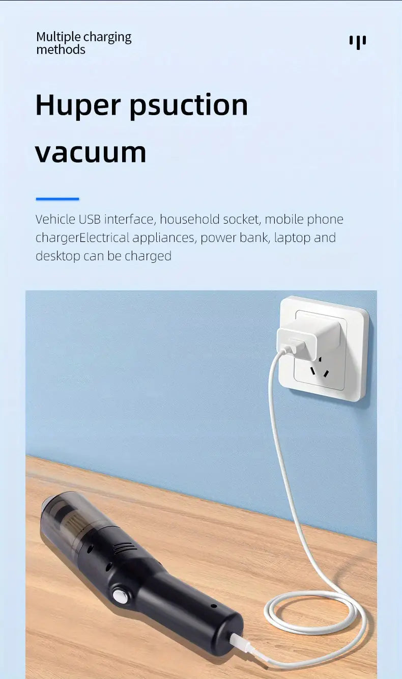 Wireless Car Vacuum Cleaner with Powerful Suction