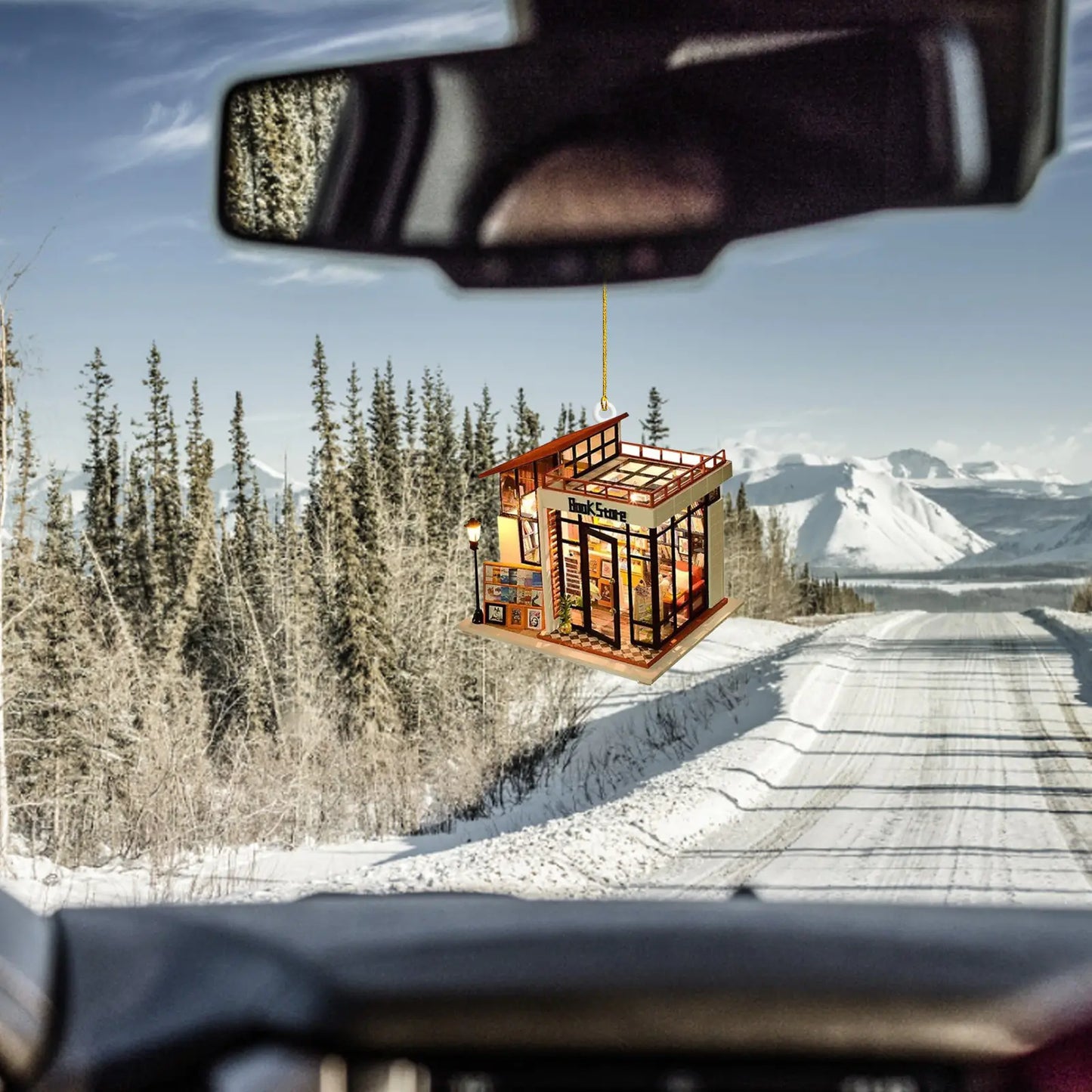 Creative Acrylic Christmas Tree Car Decor Hanging Ornament